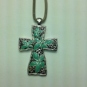 Women's Silver turquoise Cross